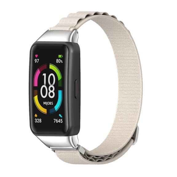 For Huawei Band 6 / Honor Band 6 / 7 MIJOBS Nylon Breathable Watch Band(Grey Silver)