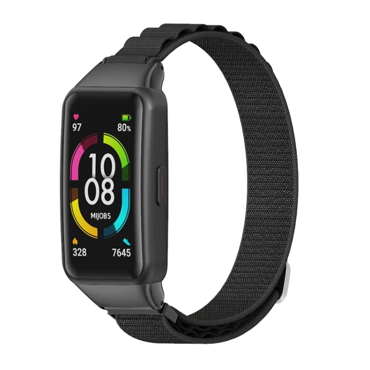 For Huawei Band 7 / 7 NFC MIJOBS Nylon Breathable Watch Band(Black) - Watch Bands by MIJOBS