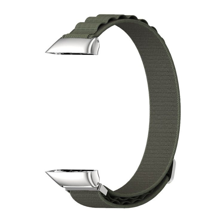 For Huawei Band 7 / 7 NFC MIJOBS Nylon Breathable Watch Band(Army Green Silver)