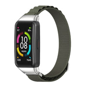 For Huawei Band 7 / 7 NFC MIJOBS Nylon Breathable Watch Band(Army Green Silver)