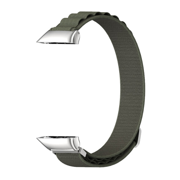 For Huawei Band 7 / 7 NFC MIJOBS Nylon Breathable Watch Band(Army Green Silver)