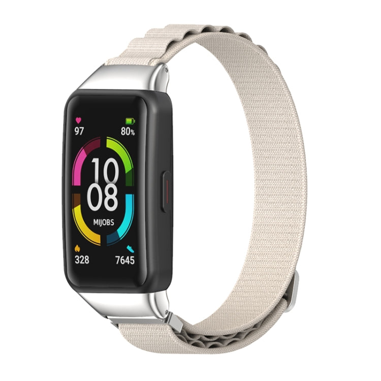 For Huawei Band 7 / 7 NFC MIJOBS Nylon Breathable Watch Band(Grey Silver)