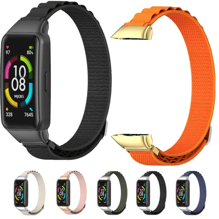 For Huawei Band 7 / 7 NFC MIJOBS Nylon Breathable Watch Band(Grey Silver)