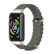 For Huawei Band 6 / Honor Band 6 / 7 MIJOBS CS Marine Silicone Breathable Watch Band(Khaki Green Silver)
