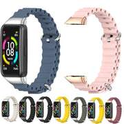 For Huawei Band 6 / Honor Band 6 / 7 MIJOBS CS Marine Silicone Breathable Watch Band(Khaki Green Silver)