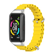 For Huawei Band 7 / 7 NFC MIJOBS CS Marine Silicone Breathable Watch Band(Yellow Silver) - Watch Bands by MIJOBS
