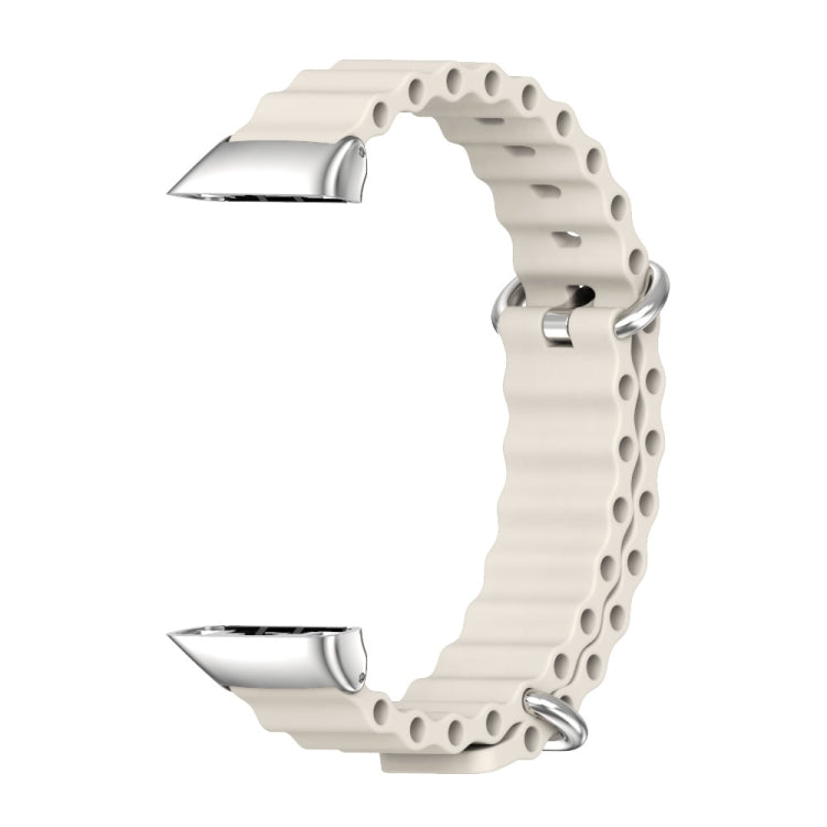 For Huawei Band 7 / 7 NFC MIJOBS CS Marine Silicone Breathable Watch Band(Grey Silver)