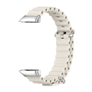 For Huawei Band 7 / 7 NFC MIJOBS CS Marine Silicone Breathable Watch Band(Grey Silver)