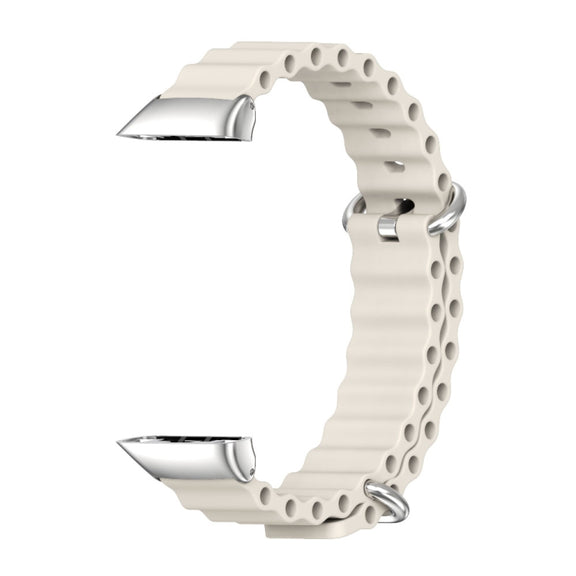 For Huawei Band 7 / 7 NFC MIJOBS CS Marine Silicone Breathable Watch Band(Grey Silver)