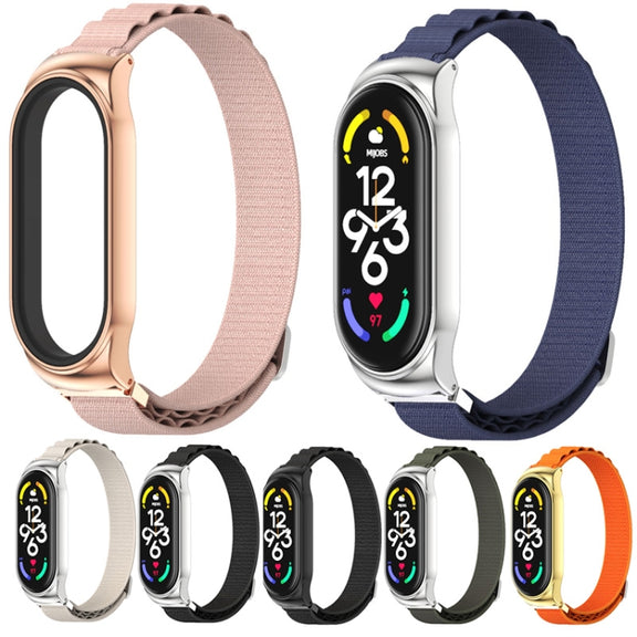 For Xiaomi Mi Band 6 / 5 / 4 / 3 MIJOBS CS Nylon Breathable Watch Band(Pink Rose Gold)