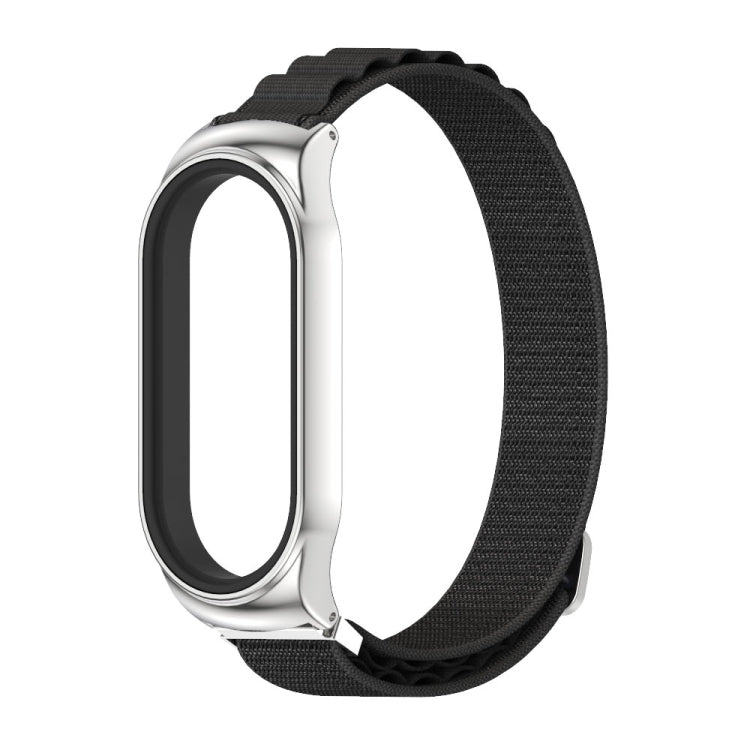 For Xiaomi Mi Band 7 / 7 NFC MIJOBS CS Nylon Breathable Watch Band(Black Silver) - Watch Bands by MIJOBS
