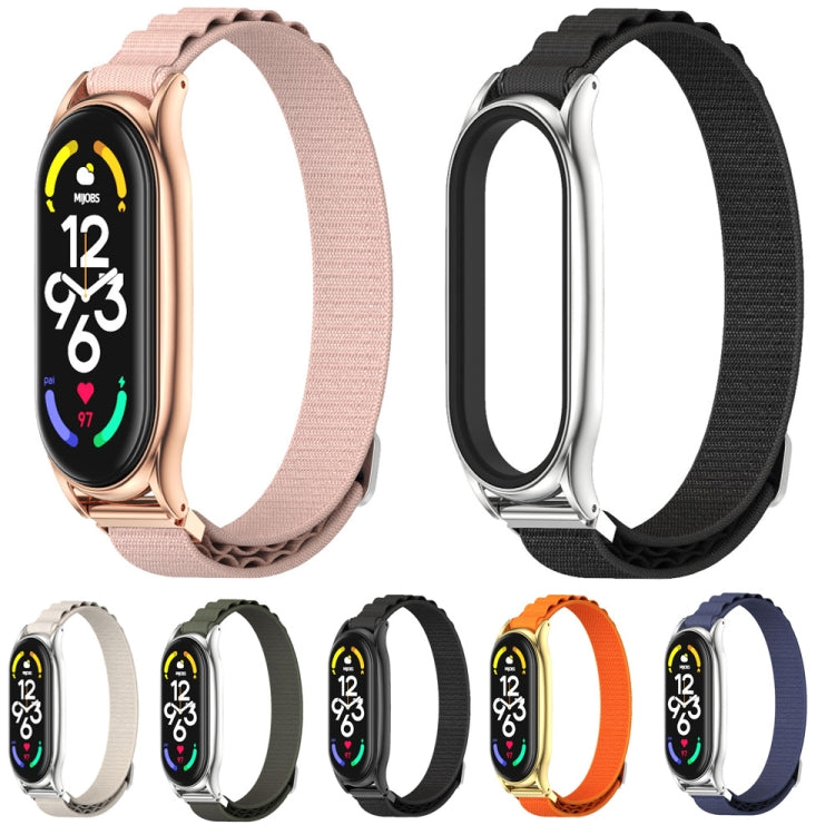 For Xiaomi Mi Band 6 / 5 / 4 / 3 MIJOBS PLUS Nylon Breathable Watch Band(Pink Rose Gold) - Watch Bands by MIJOBS