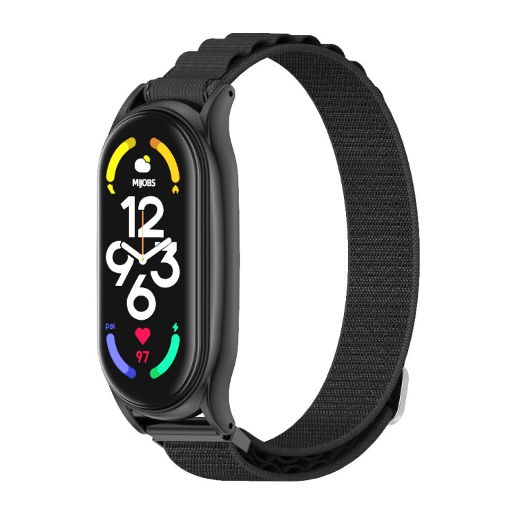 For Xiaomi Mi Band 7 / 7 NFC MIJOBS PLUS Nylon Breathable Watch Band(Black) - Watch Bands by MIJOBS