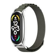 For Xiaomi Mi Band 7 / 7 NFC MIJOBS PLUS Nylon Breathable Watch Band(Army Green Silver) - Watch Bands by MIJOBS