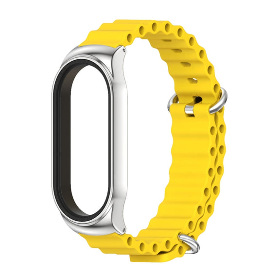 For Xiaomi Mi Band 7 / 7 NFC MIJOBS CS Marine Silicone Breathable Watch Band(Yellow Silver)