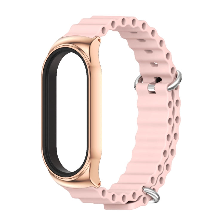 For Xiaomi Mi Band 7 / 7 NFC MIJOBS CS Marine Silicone Breathable Watch Band(Pink Rose Gold) - Watch Bands by MIJOBS
