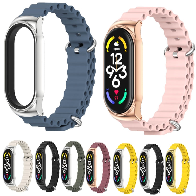 For Xiaomi Mi Band 7 / 7 NFC MIJOBS CS Marine Silicone Breathable Watch Band(Pink Rose Gold) - Watch Bands by MIJOBS