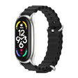 For Xiaomi Mi Band 6 / 5 / 4 / 3 MIJOBS PLUS Marine Silicone Breathable Watch Band(Black Silver) - Watch Bands by MIJOBS