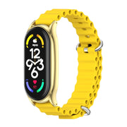 For Xiaomi Mi Band 6 / 5 / 4 / 3 MIJOBS PLUS Marine Silicone Breathable Watch Band(Yellow Gold) - Watch Bands by MIJOBS
