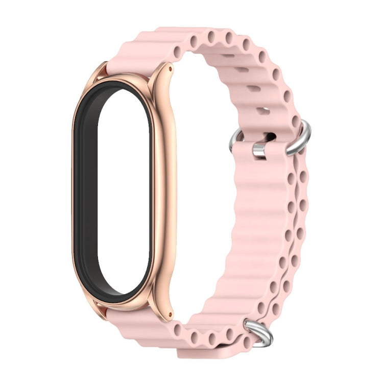 For Xiaomi Mi Band 6 / 5 / 4 / 3 MIJOBS PLUS Marine Silicone Breathable Watch Band(Pink Rose Gold)