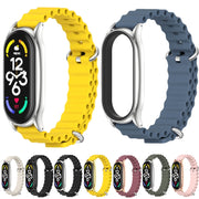 For Xiaomi Mi Band 7 / 7 NFC MIJOBS PLUS Marine Silicone Breathable Watch Band(Black) - Watch Bands by MIJOBS