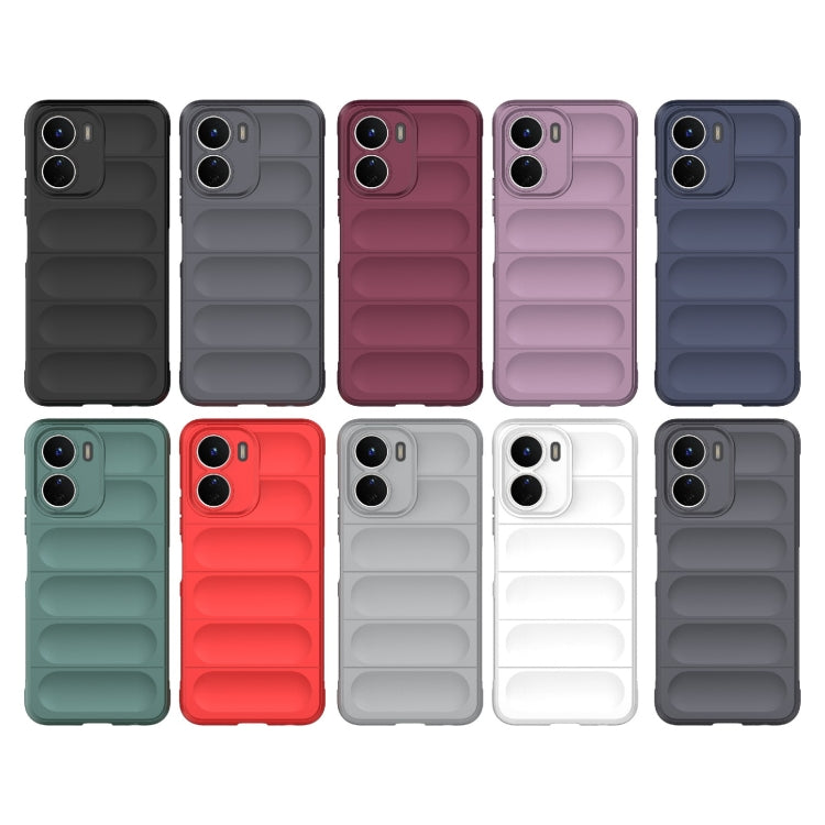 For vivo Y16 4G Global Magic Shield TPU + Flannel Phone Case(Grey)