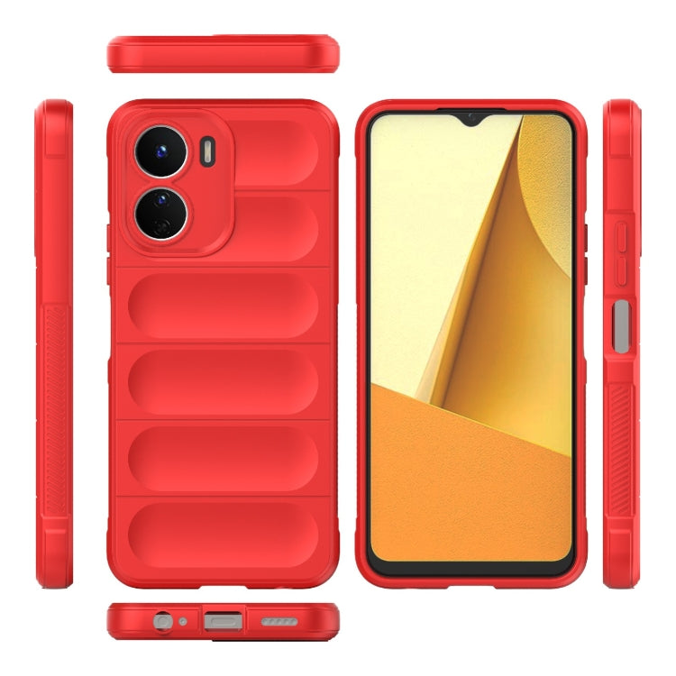 For vivo Y16 4G Global Magic Shield TPU + Flannel Phone Case(Grey)