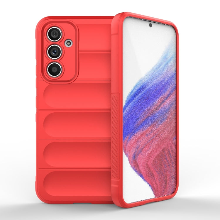 For Samsung Galaxy A54 5G Magic Shield TPU + Flannel Phone Case(Red)