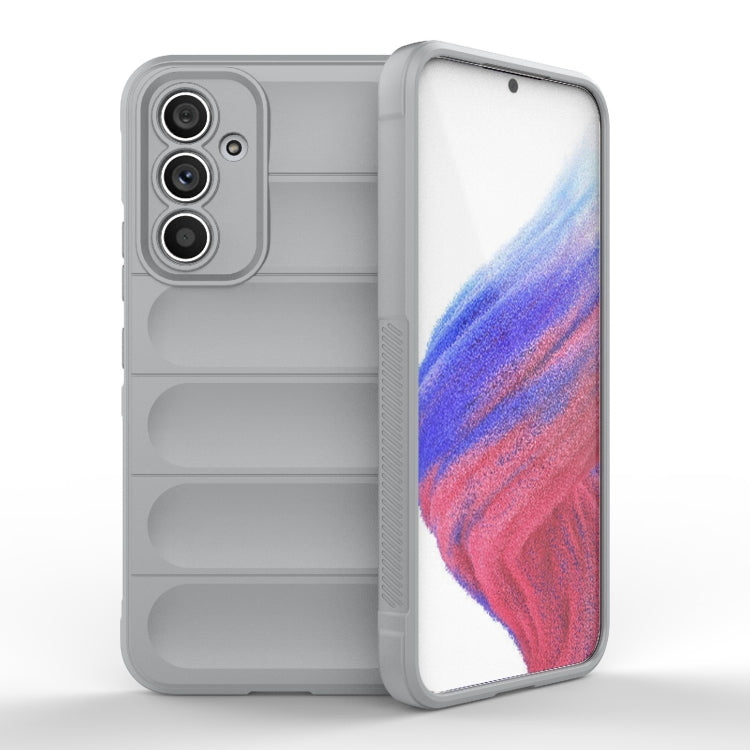 For Samsung Galaxy A54 5G Magic Shield TPU + Flannel Phone Case(Grey)