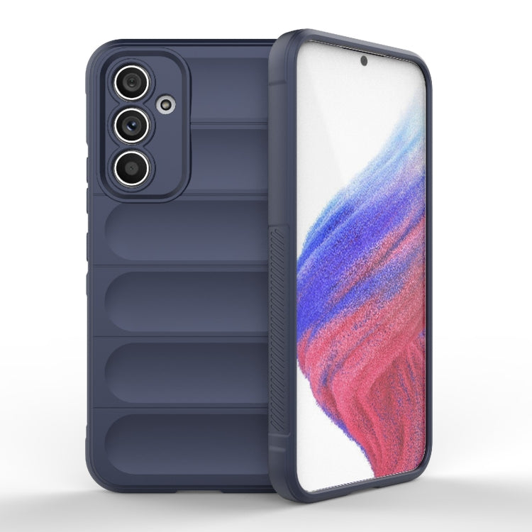 For Samsung Galaxy A54 5G Magic Shield TPU + Flannel Phone Case(Dark Blue)