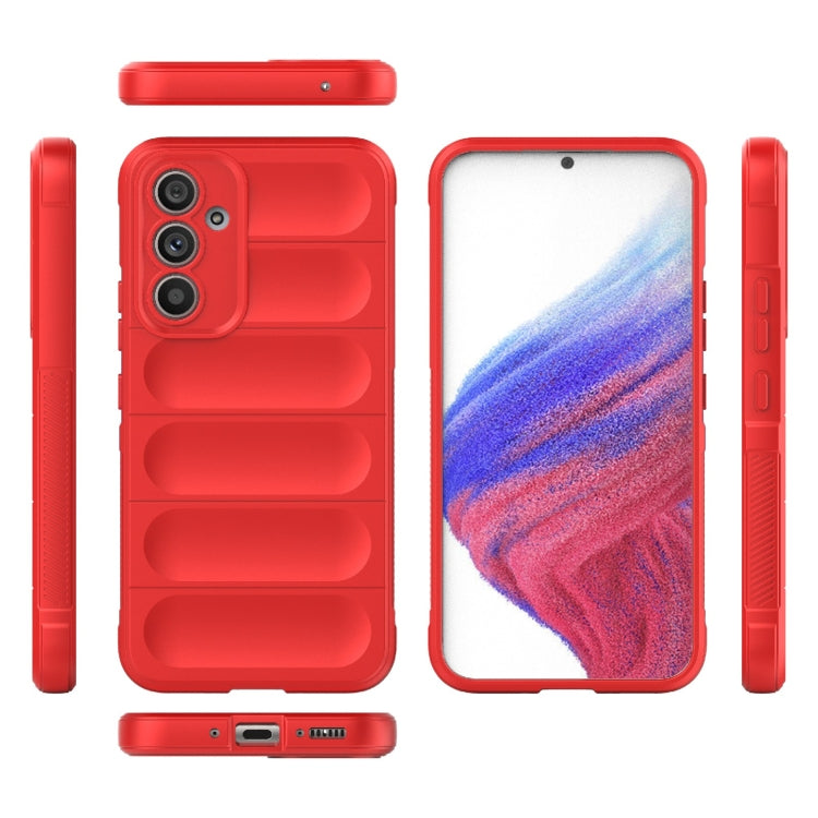 For Samsung Galaxy A54 5G Magic Shield TPU + Flannel Phone Case(Red)