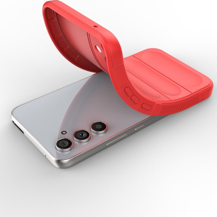 For Samsung Galaxy A54 5G Magic Shield TPU + Flannel Phone Case(Red)
