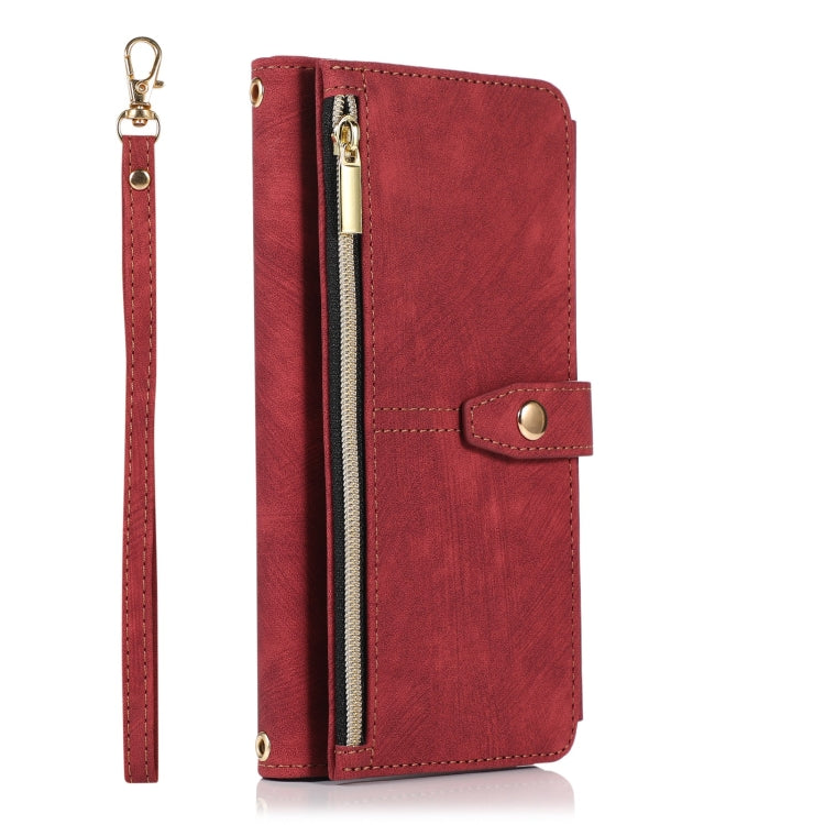 For Samsung Galaxy A52 4G / 5G Dream 9-Card Wallet Zipper Bag Leather Phone Case(Red)