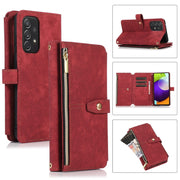For Samsung Galaxy A52 4G / 5G Dream 9-Card Wallet Zipper Bag Leather Phone Case(Red)