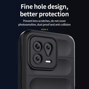 For Xiaomi 13 Magic Shield TPU + Flannel Phone Case(Dark Blue)