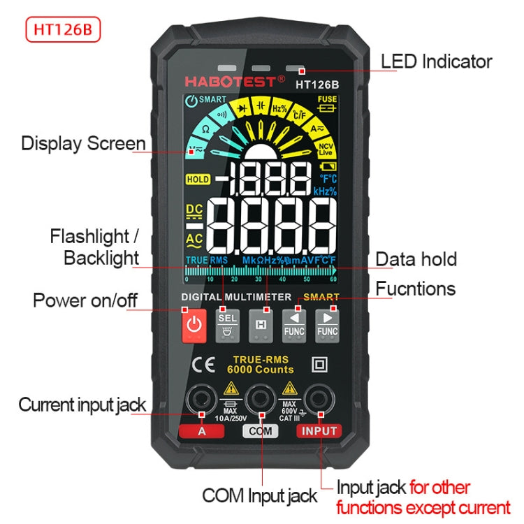 HABOTEST HT126B Digital High Precision Mini Multimeter