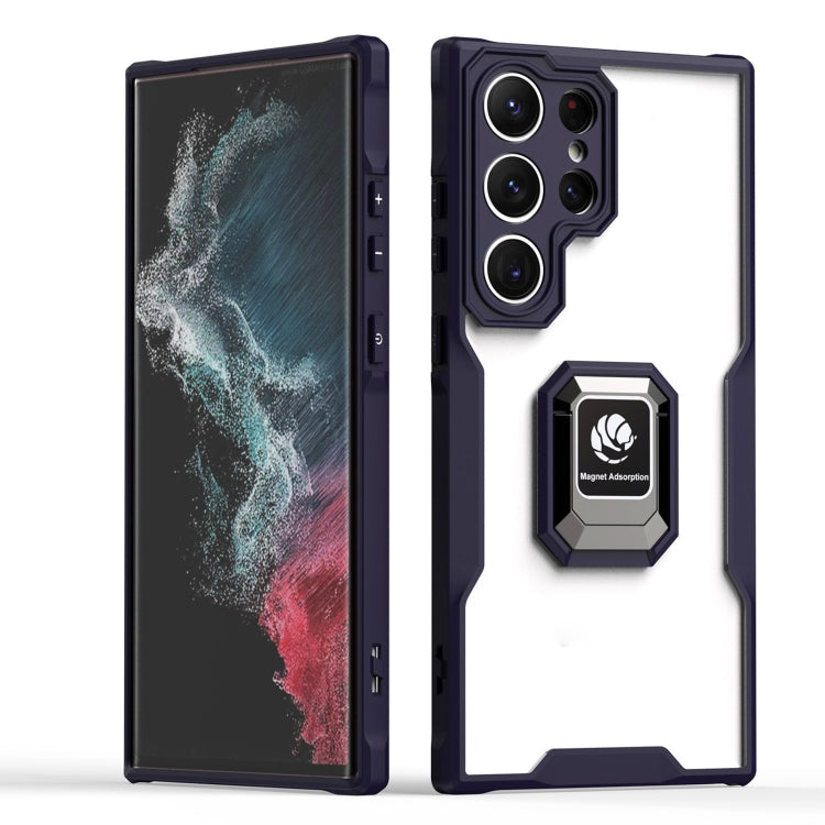 For Samsung Galaxy A14 5G Armor Shockproof Magnetic Ring Phone Case(Deep Purple)