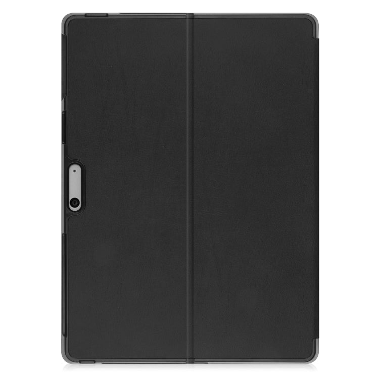 For Microsoft Surface Pro 9 Custer Pure Color Holder Leather Tablet Case(Black)