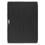 For Microsoft Surface Pro 9 Custer Pure Color Holder Leather Tablet Case(Black)
