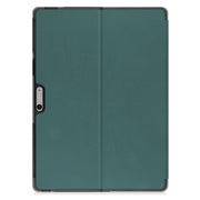 For Microsoft Surface Pro 9 Custer Pure Color Holder Leather Tablet Case(Green)