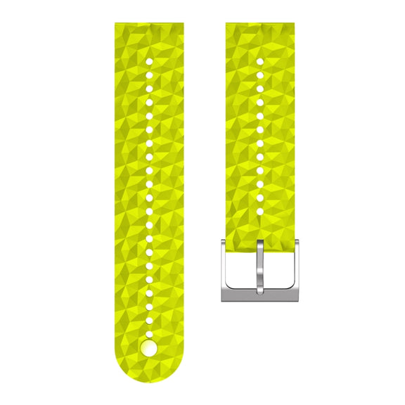 For Suunto 9 Rhombus Texture Silicone Watch Band(Grass Green)