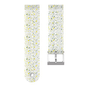 For Suunto 9 Rhombus Texture Silicone Watch Band(Green Yellow White)