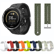 For Suunto 9 Rhombus Texture Silicone Watch Band(Grass Green)