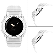 For Google Pixel Watch Three-proof Solid Color Integrated Watch Band(White)