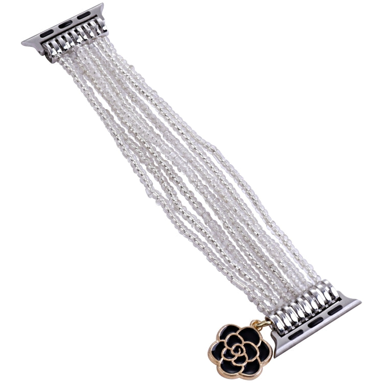 Multi-row Beads Watch Band For Apple Watch Series 9&8&7 41mm / SE 3&SE 2&6&SE&5&4 40mm / 3&2&1 38mm(Transparent Beads)