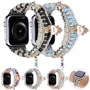 Forest Style Beads Watch Band For Apple Watch Series 9&8&7 41mm / SE 3&SE 2&6&SE&5&4 40mm / 3&2&1 38mm(Black)