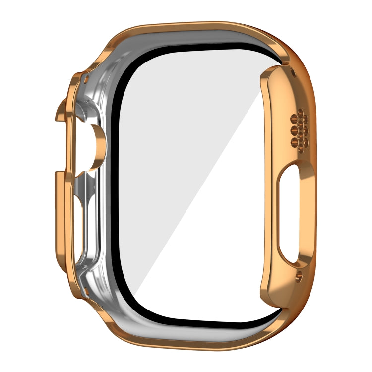 For Apple Watch Ultra 2 / Ultra 49mm Plating Gloss PC Tempered Glass Integral Watch Case(Rose Gold)