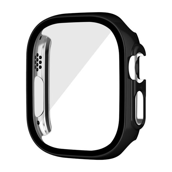 For Apple Watch Ultra 2 / Ultra 49mm Plating Gloss PC Tempered Glass Integral Watch Case(Black)