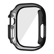 For Apple Watch Ultra 2 / Ultra 49mm Plating Gloss PC Tempered Glass Integral Watch Case(Black)
