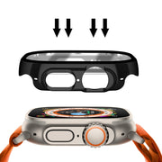 For Apple Watch Ultra 2 / Ultra 49mm Plating Gloss PC Tempered Glass Integral Watch Case(Black)
